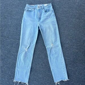 Levi’s 70s High Rise Slim Straight Jeans Raw Hem 28 GUC